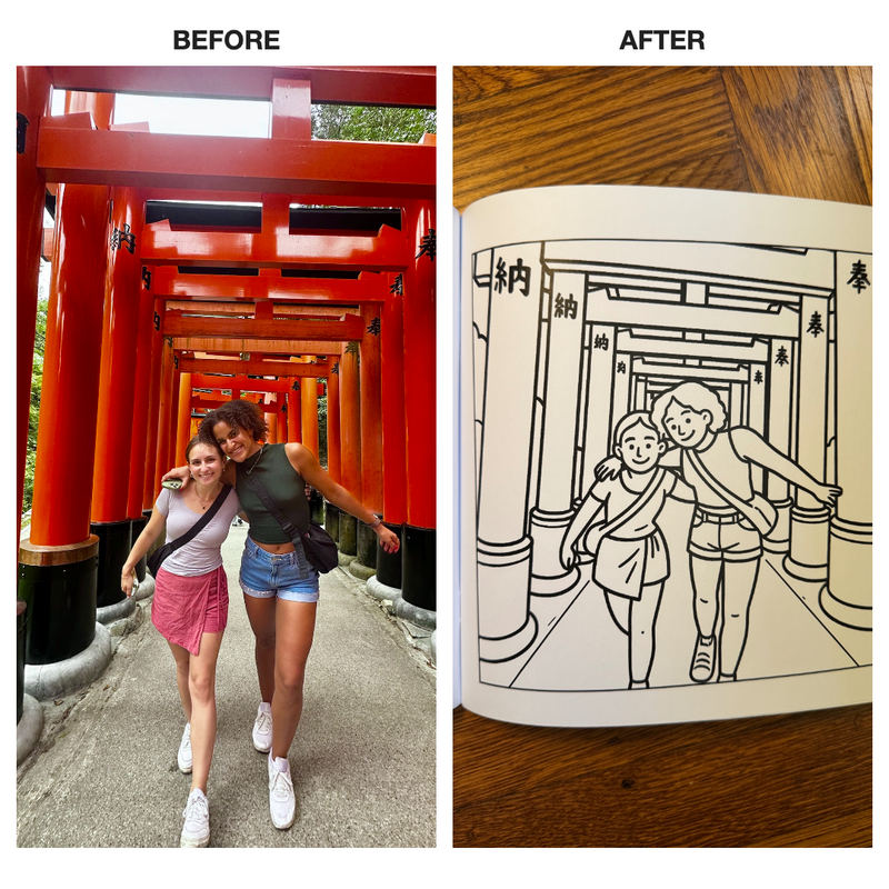 Example of a personalized coloring book gift from friends photo