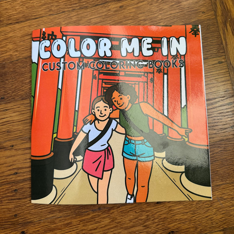 Custom photo coloring book made from user-uploaded pictures